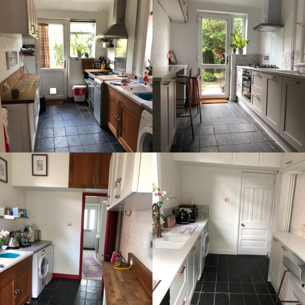 Before and after a kitchen make over in South Manchester